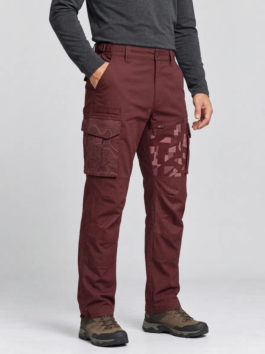 Unisex Topographic Geometric Tactical Work Pants