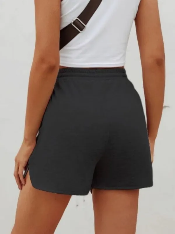 Polished Drawstring Shorts with Pockets