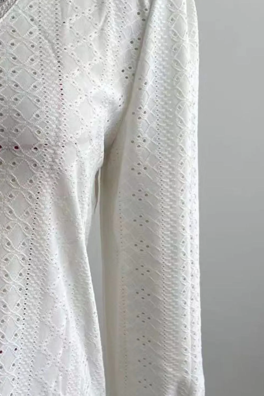 Everyday Soft Eyelet V-Neck Blouse