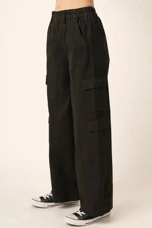 Low Rise Cargo Pants Streetwear Trousers Elastic Waist Comfy