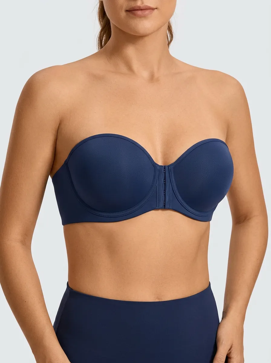 Women's Underwire Secure-Fit Front-Closure Strapless Bra