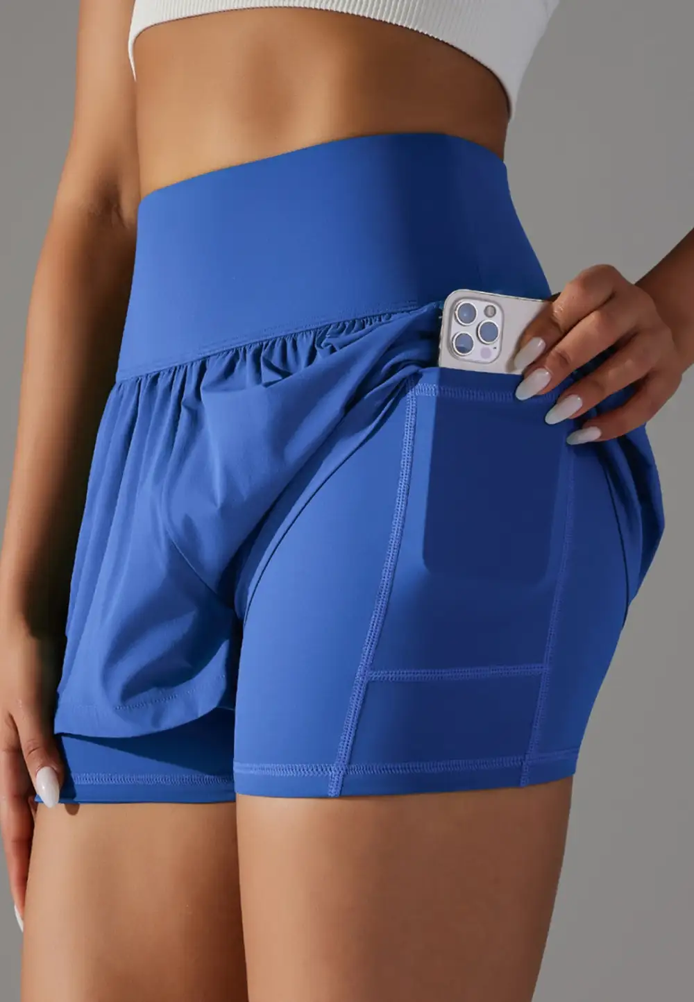 High-Waist Layered Ruffle-Detail Casual Shorts