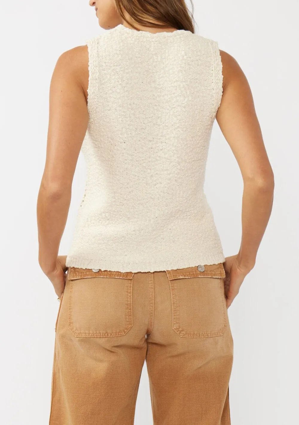 Hollow Round Neck Sweater Tank