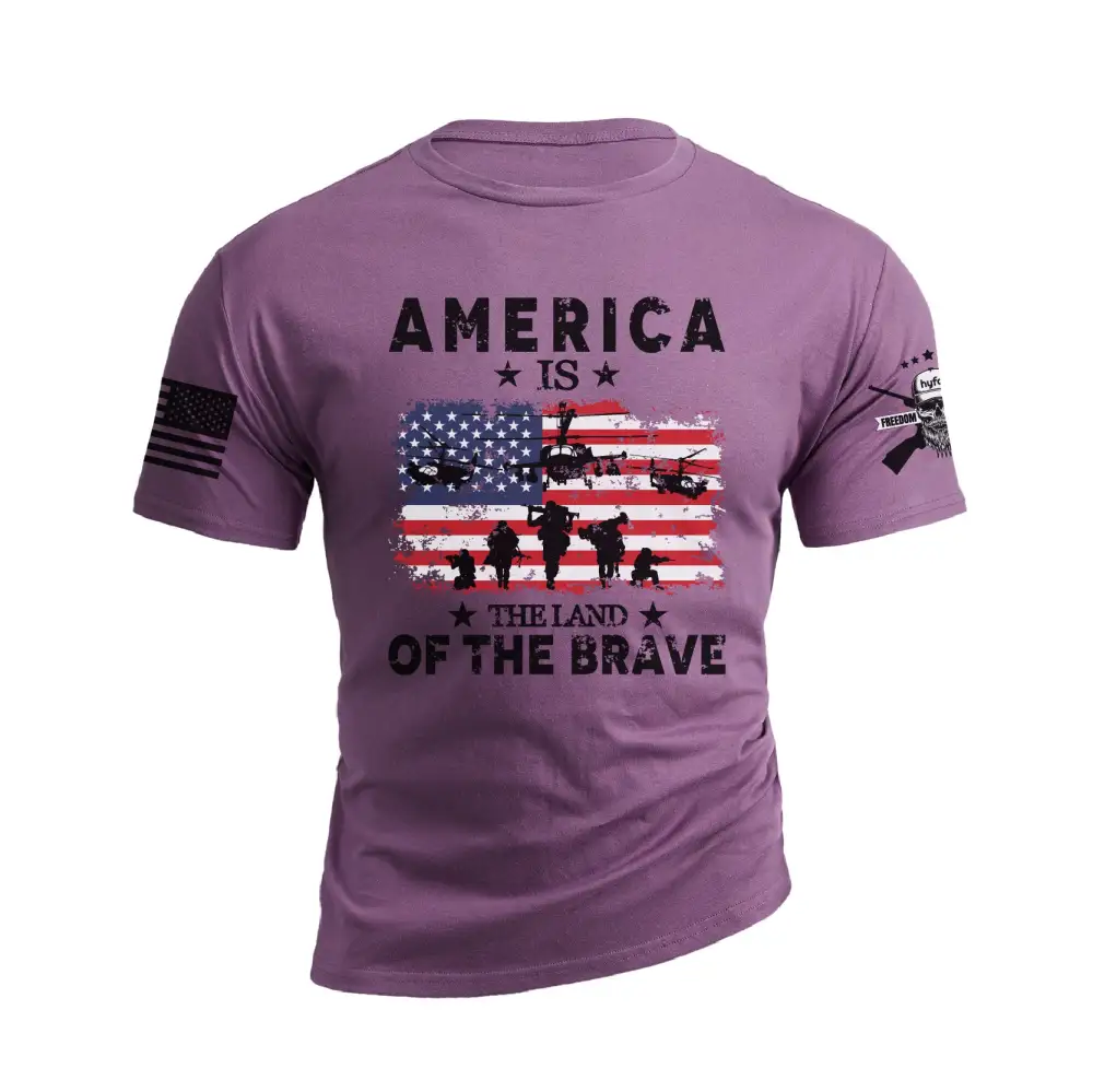 AMERICA IS THE LAND OF THE BRAVE GRAPHIC TEE