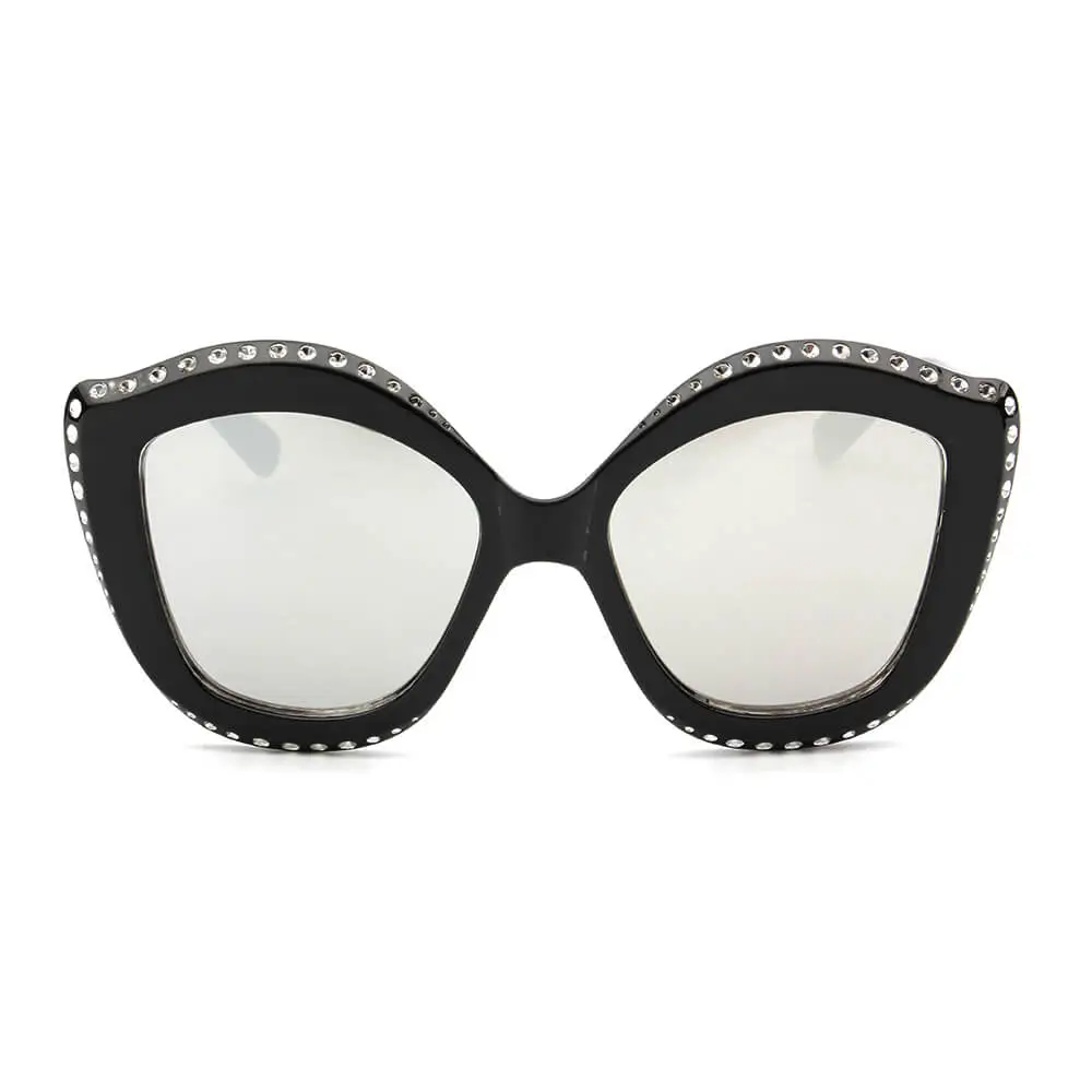 Rounded Cat Eye Round Frame Sunglasses