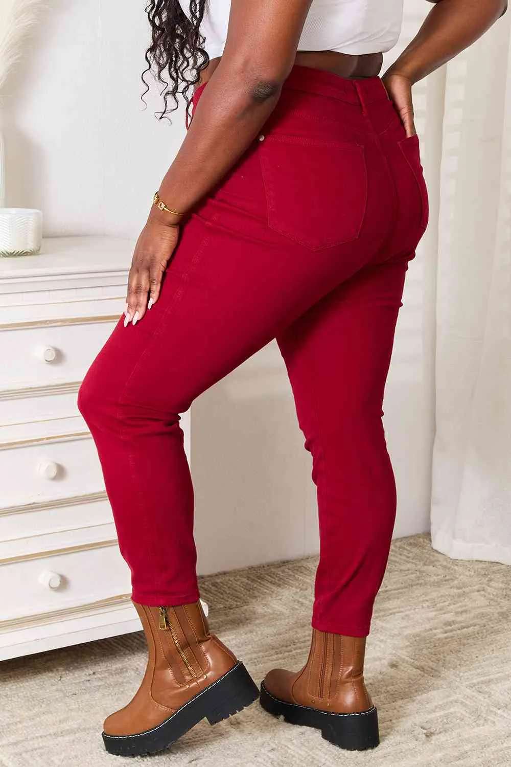 Utility High Waist Skinny Denim Jeans