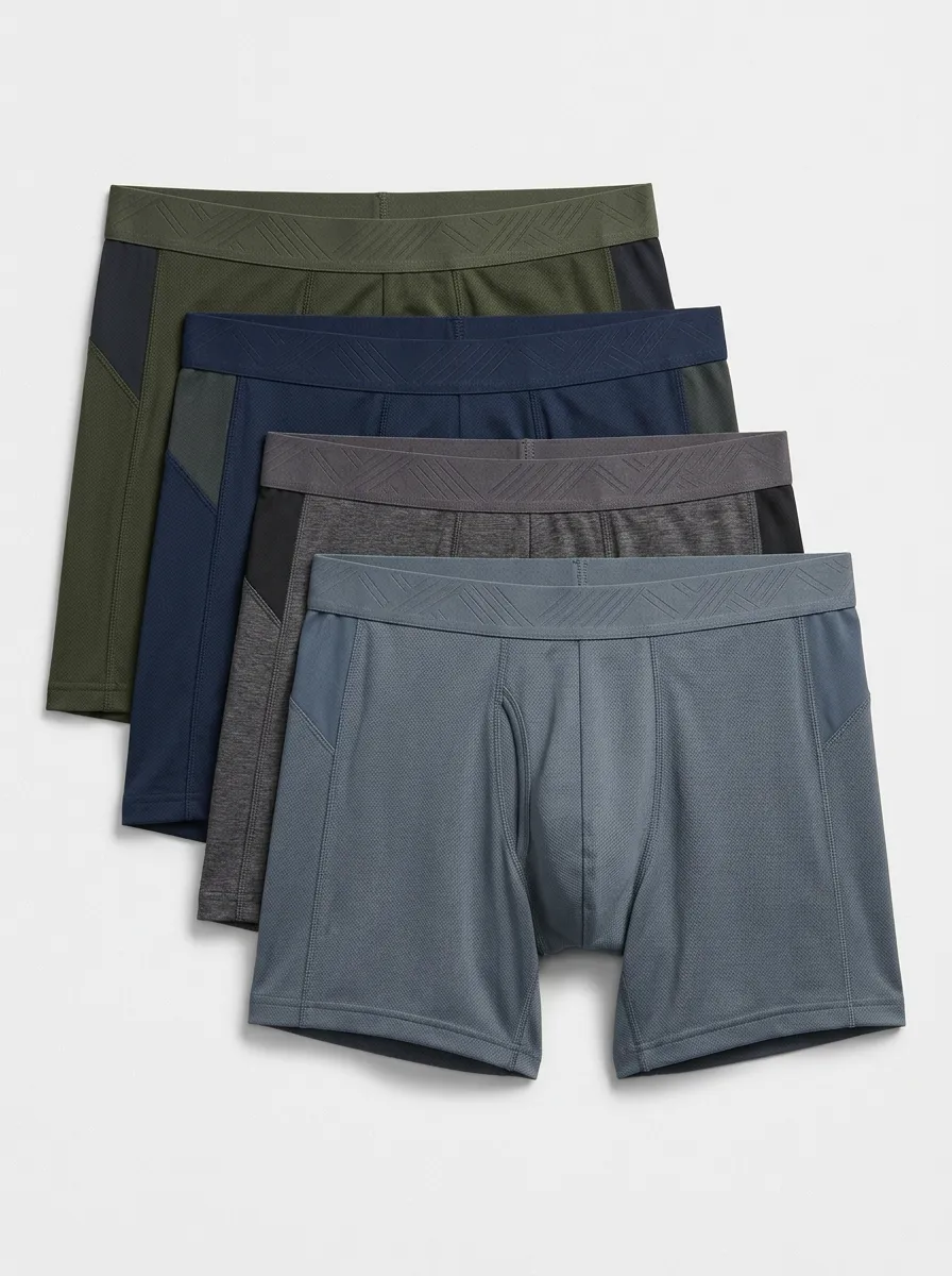 Active Athletic Performance Look Men's Four Pack Boxer Briefs