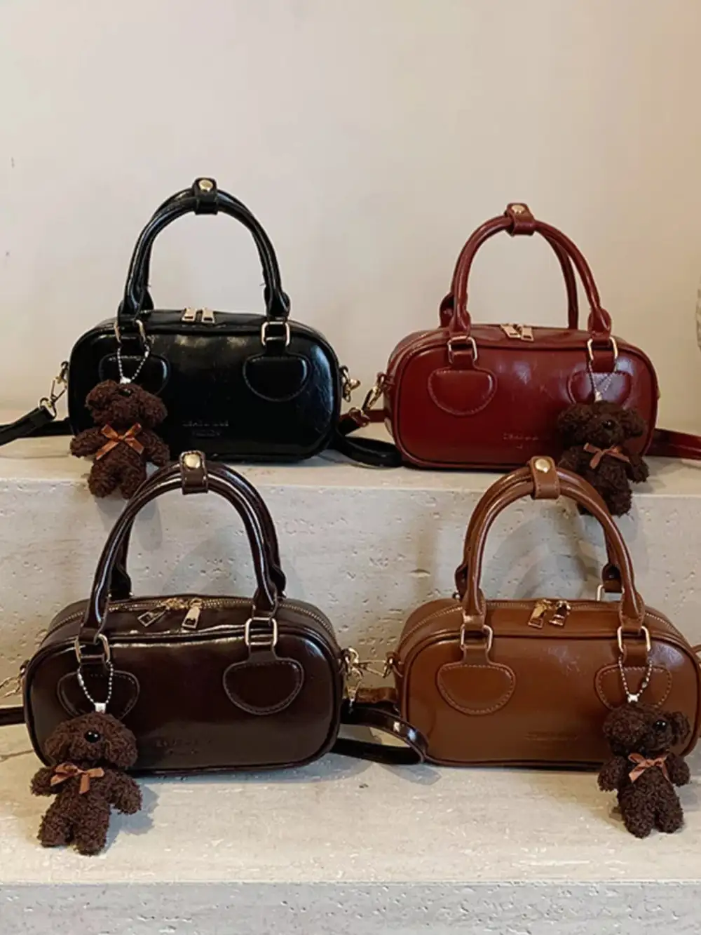 Vintage Style Crossbody Bag with Charm