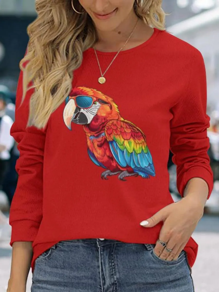 Colorful Parrot Long Sleeve T-Shirt