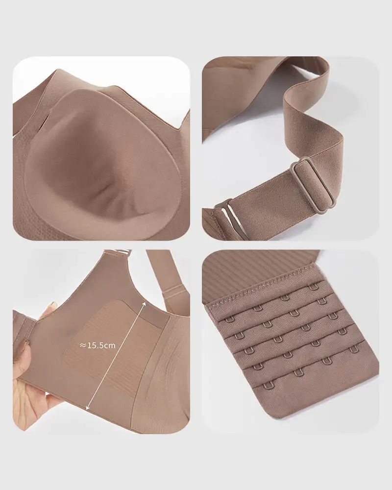 4PACK-Women's Solid Color Four RowsAdjustable Wireless Bras