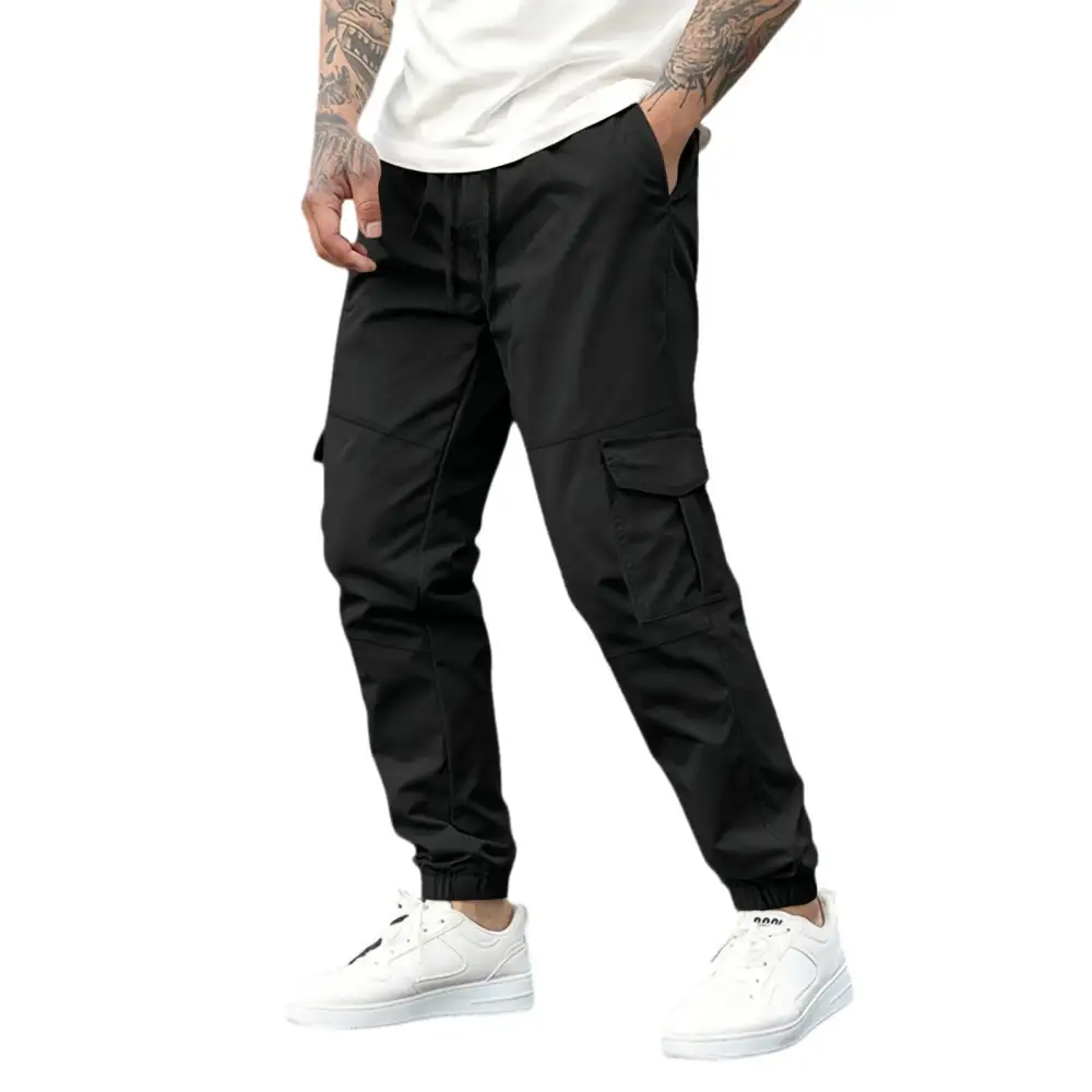 Men's Cargo Joggers with Elastic Waistband and Practical Pockets Cargo Pants