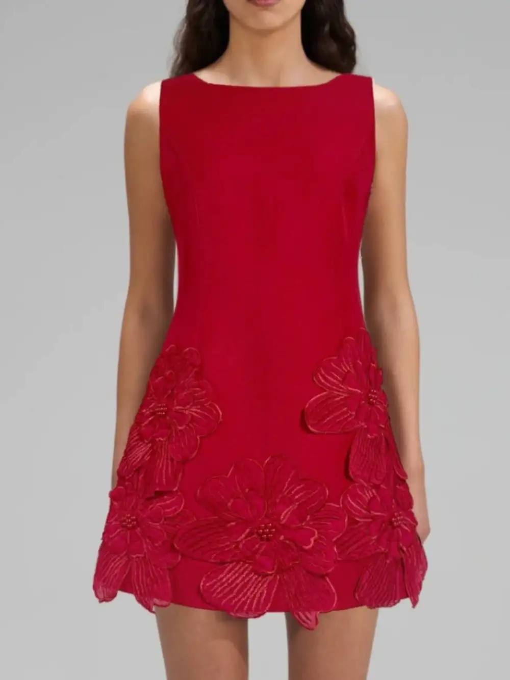 Floral Round Neck Sleeveless Dress Casual