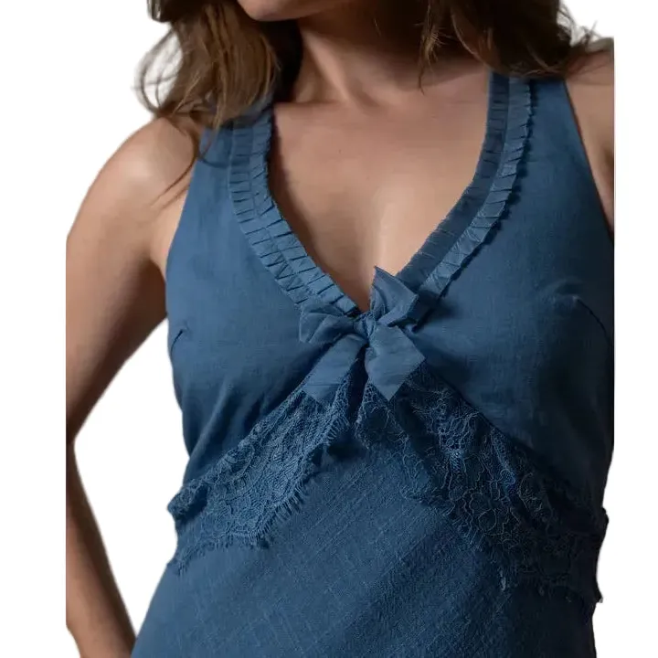 Embroidered Sleeveless Casual Dress