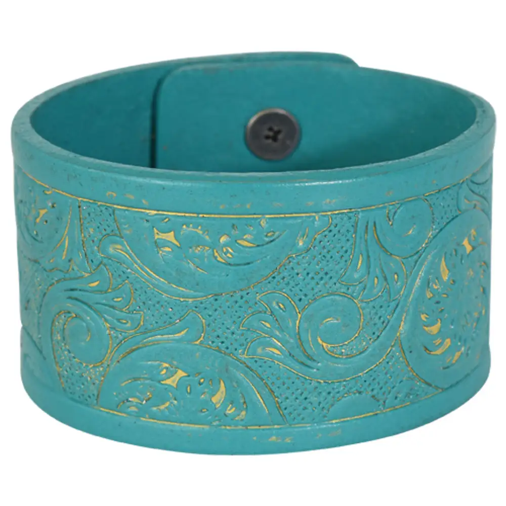 Embossed Leather Cuff Bangle
