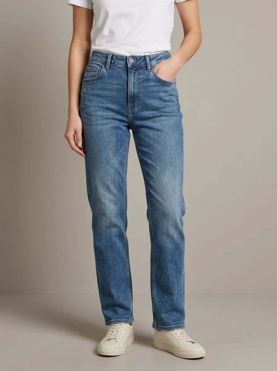 Relaxed-Profile Printed Denim Jeans