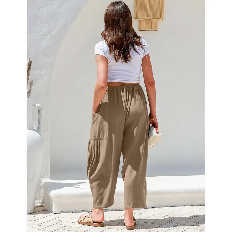 Women’s Linen Blend Wide Leg Pants