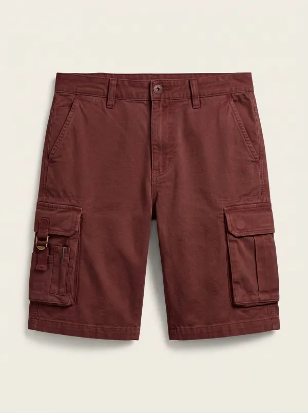 Men's Casual Outdoor Khaki Multi-Pocket Cargo Shorts