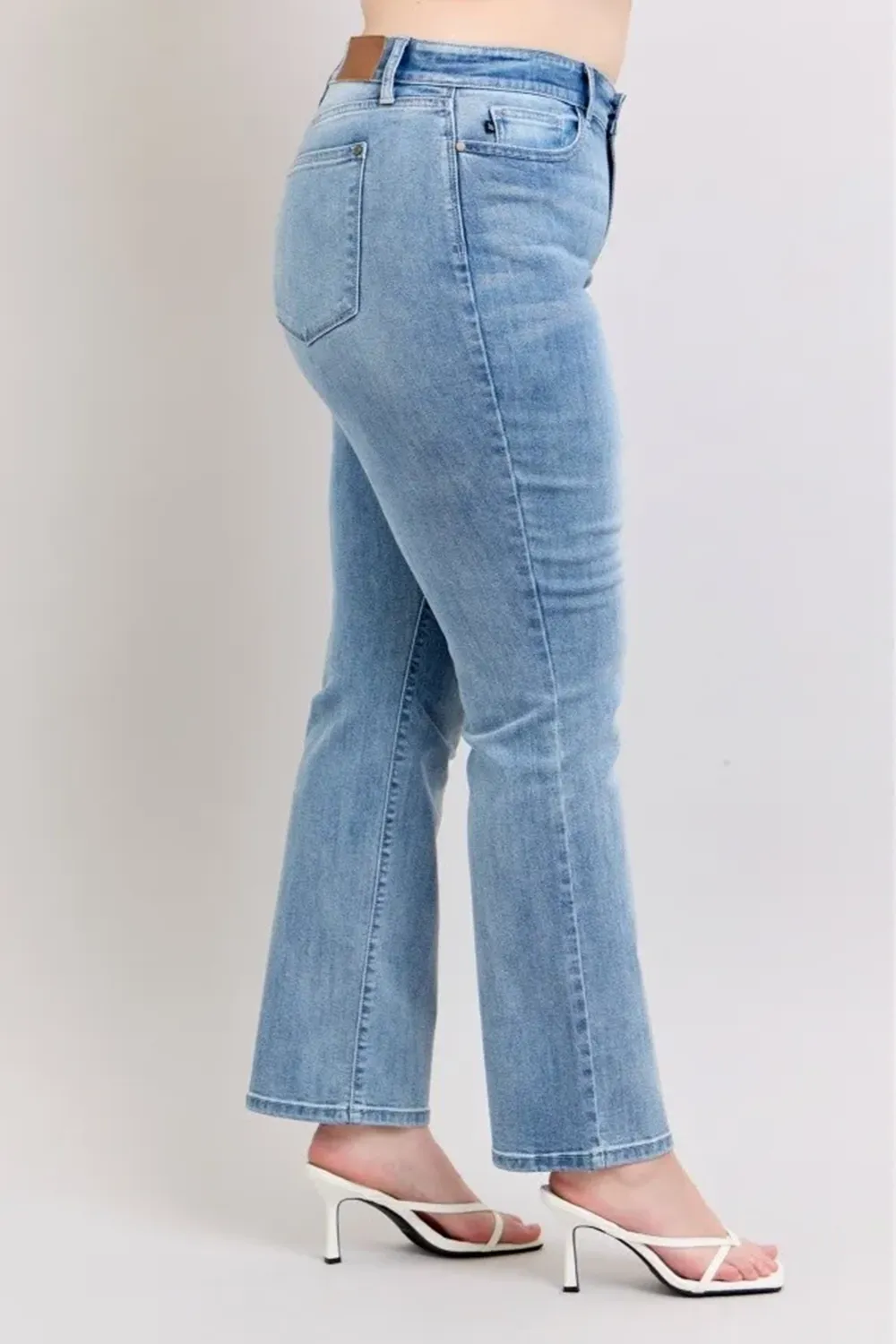 Blue Retro Simple Slim-Fit  Trousers