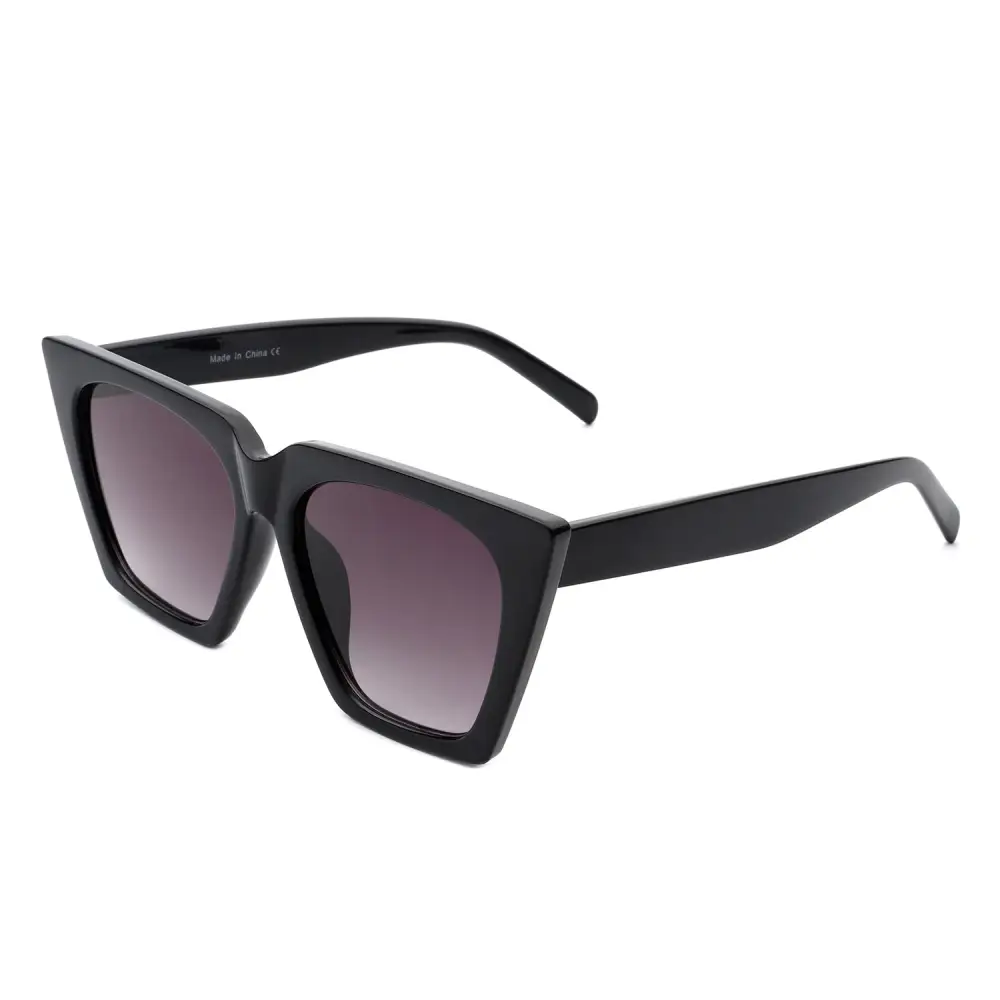 Curved Cat Eye Square Frame Sunglasses