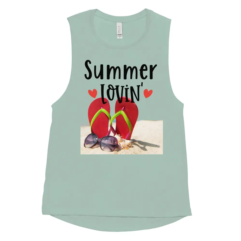 Ladies Muscle Tank Beach Lovin Tank Top