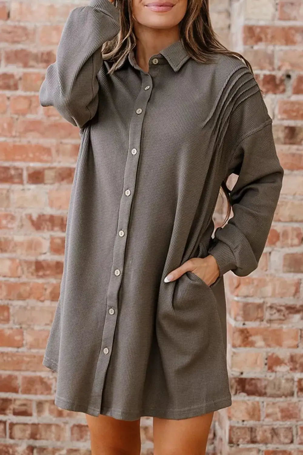 Knit Waffle Sweater Dress