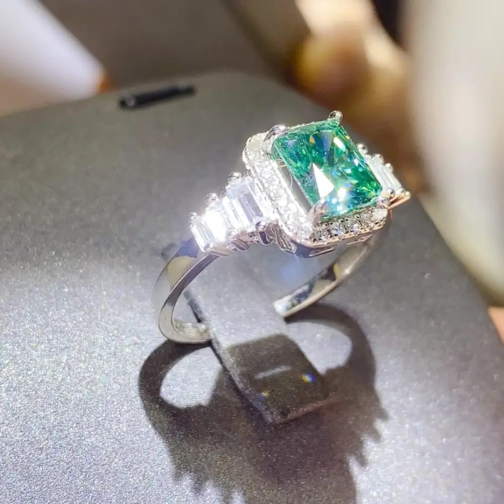 Classic Platinum-Plated Moissanite Ring