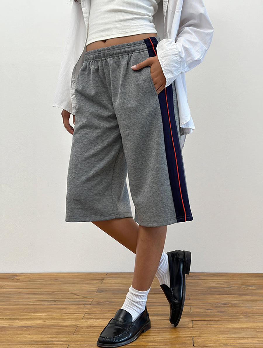 Side Stripe Shorts In Grey