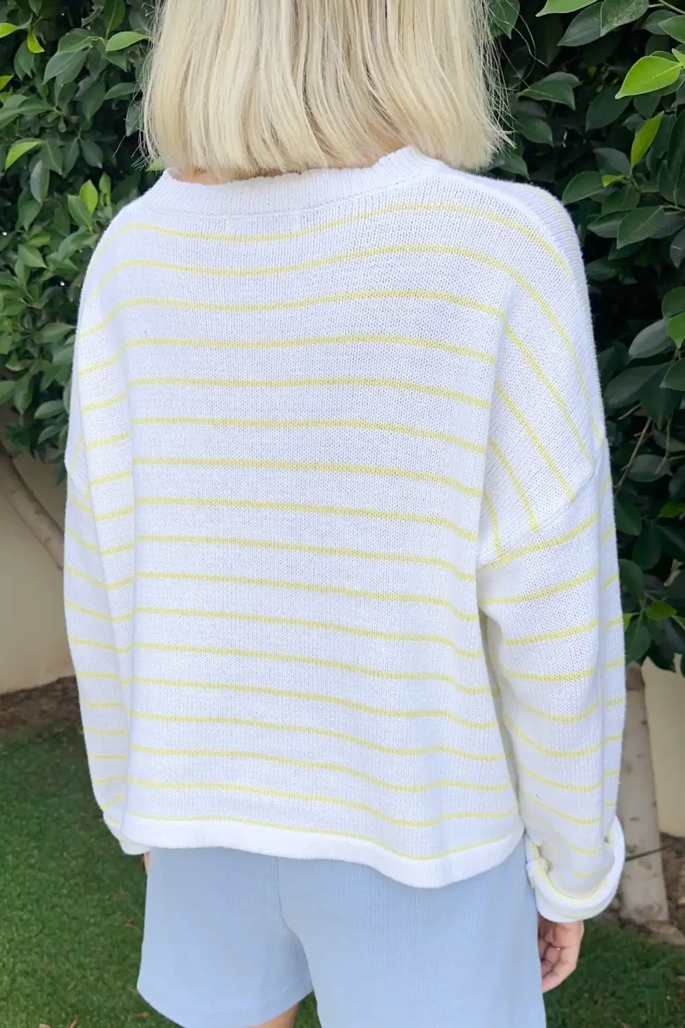 Easy Pull On Knit Striped Sweater