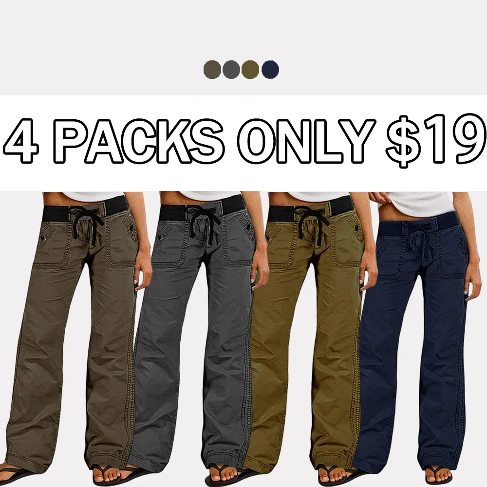 Solid Seam Detail Drawstring Mid Rise Straight Leg Pants