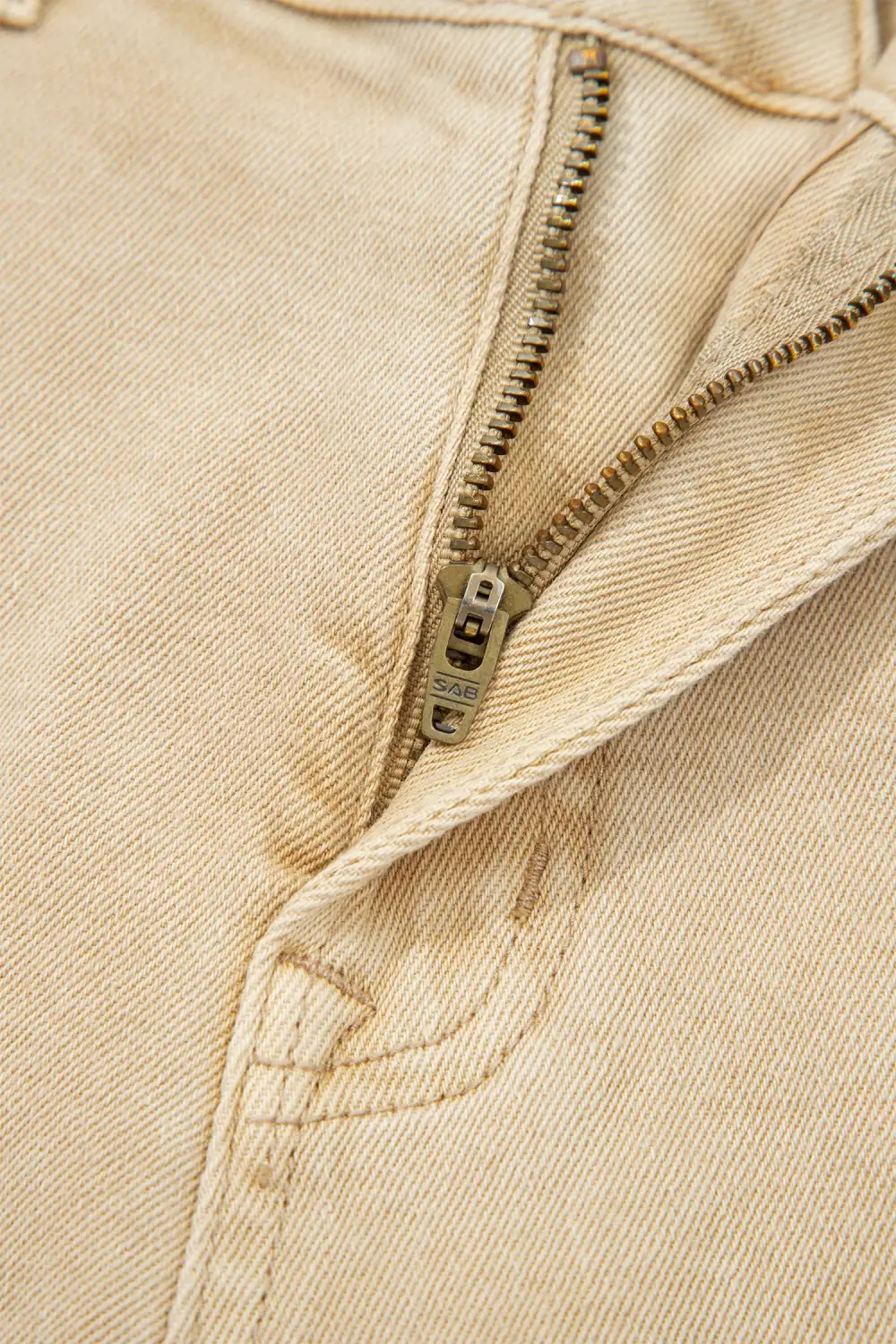 Ruffled Panel Detail Denim Jeans