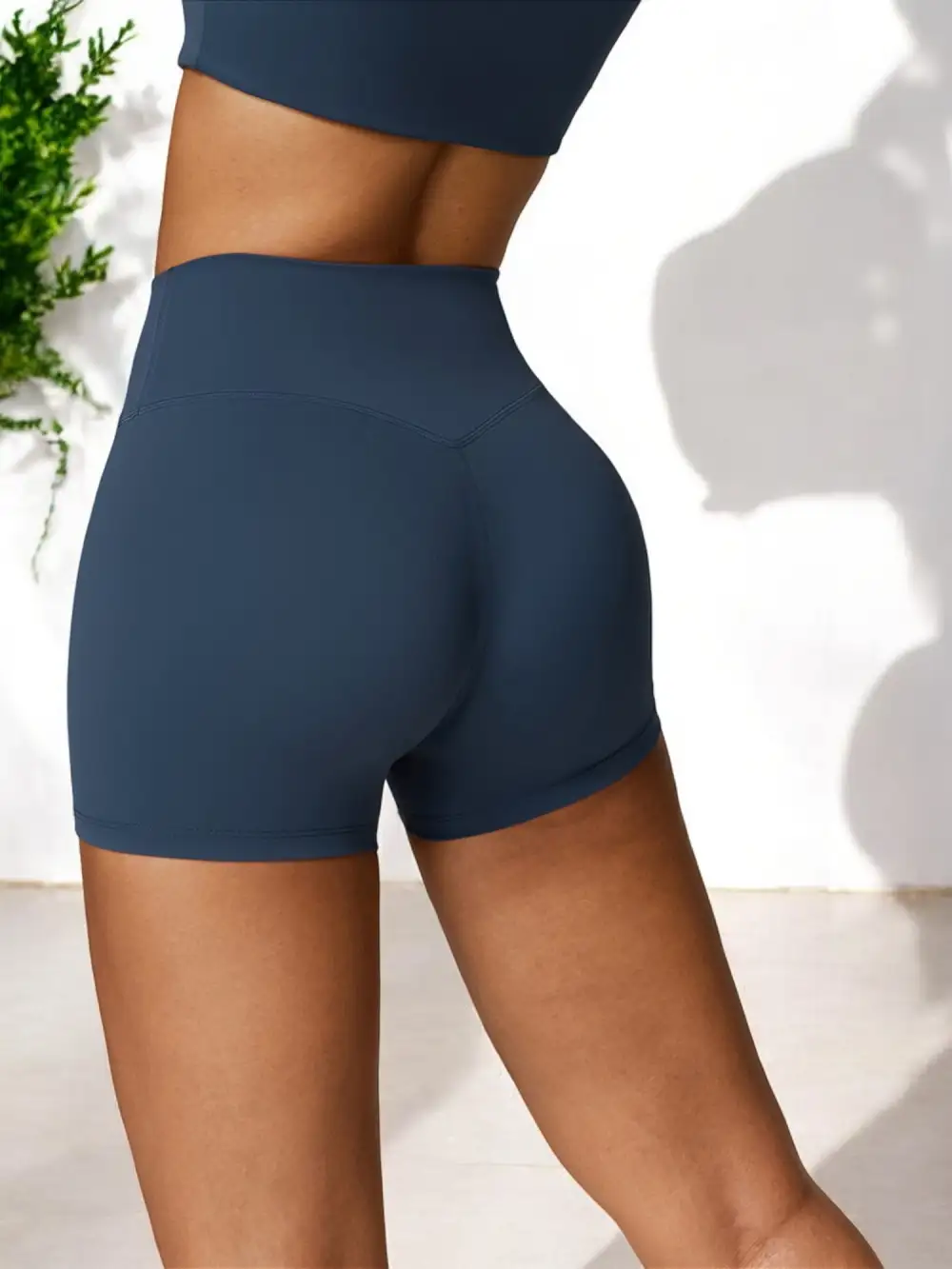 High-Waist Seamless Stretch Athletic Shorts