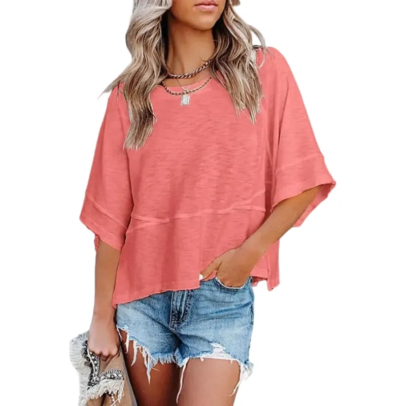 🌸Women's Crewneck Batwing Half Sleeve Top