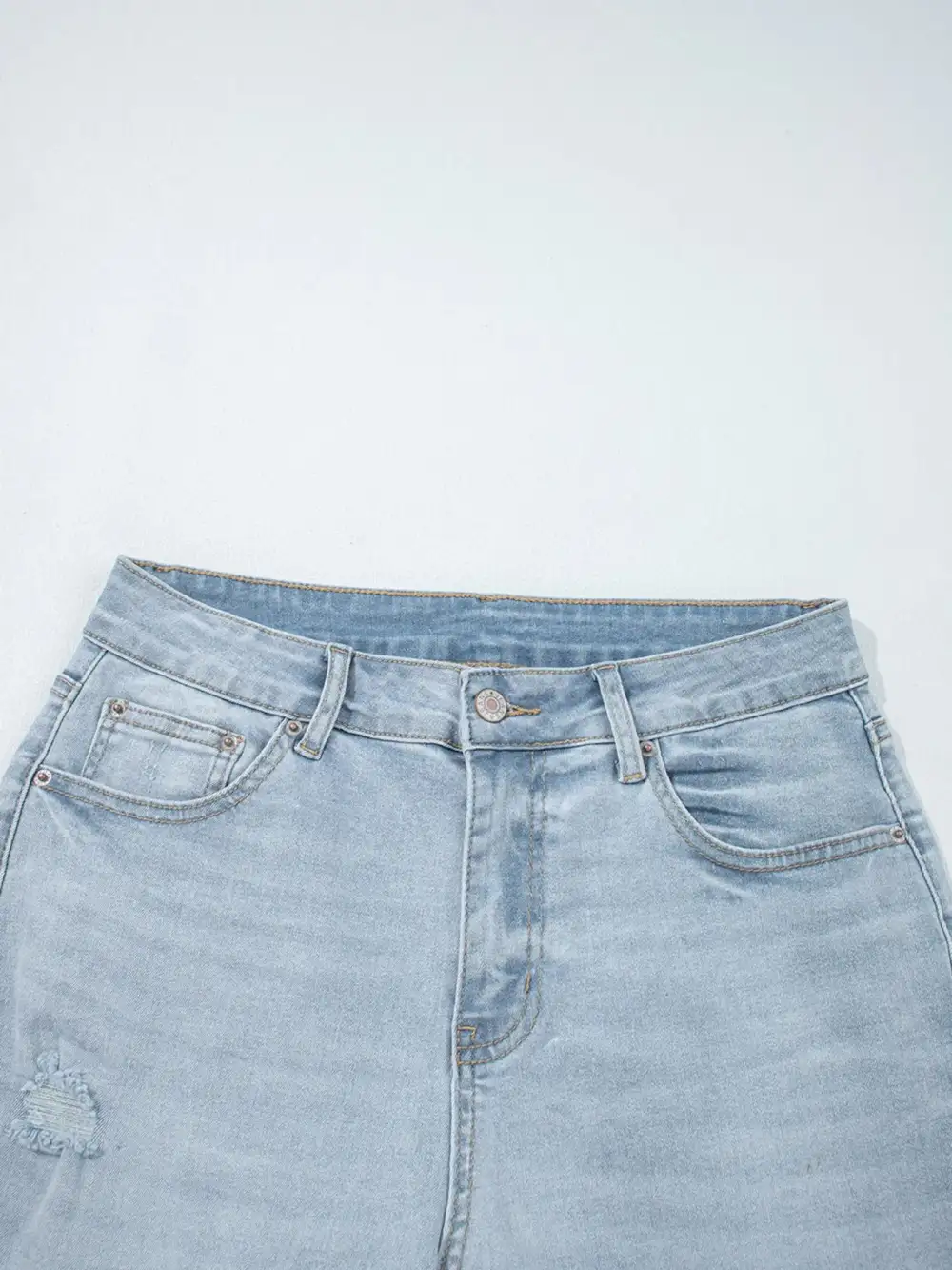 Mid Rise Ankle Length Distressed Skinny Denim Jeans
