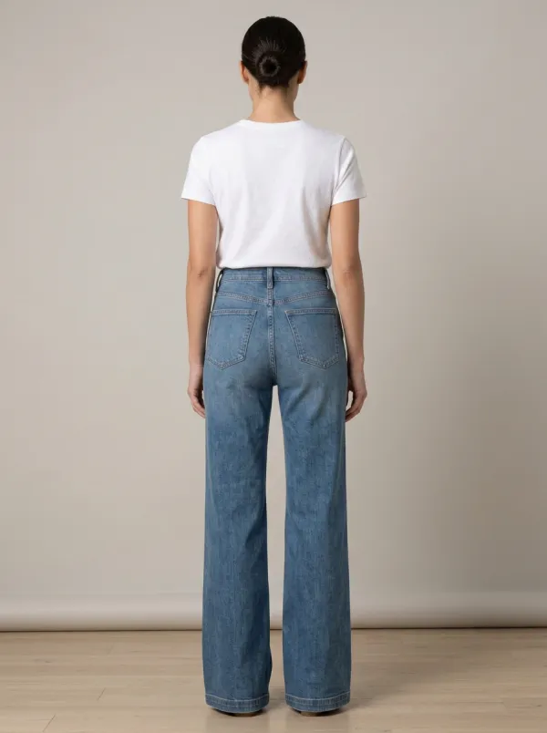 Casual-Ready High-Rise Wide-Leg Denim Jeans