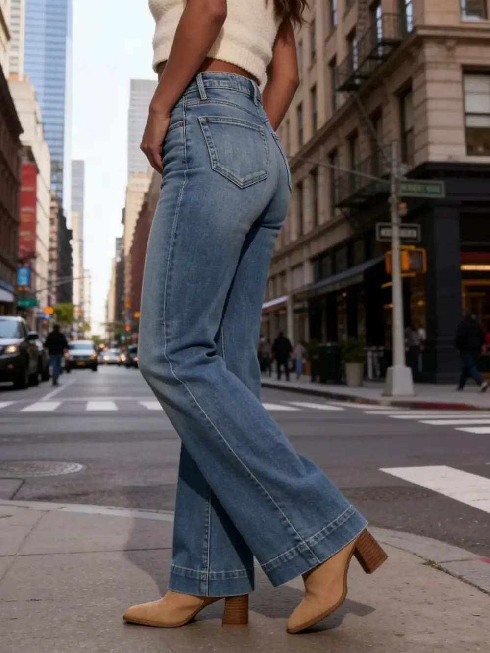 Everyday High Waist Flare Leg Denim Jeans
