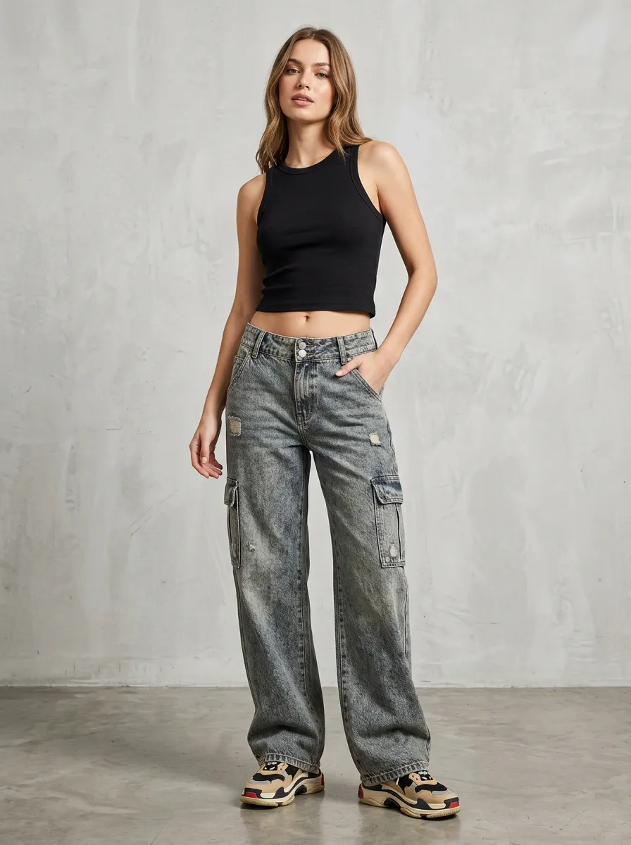 Women's High Waisted Wide-Leg Jeans