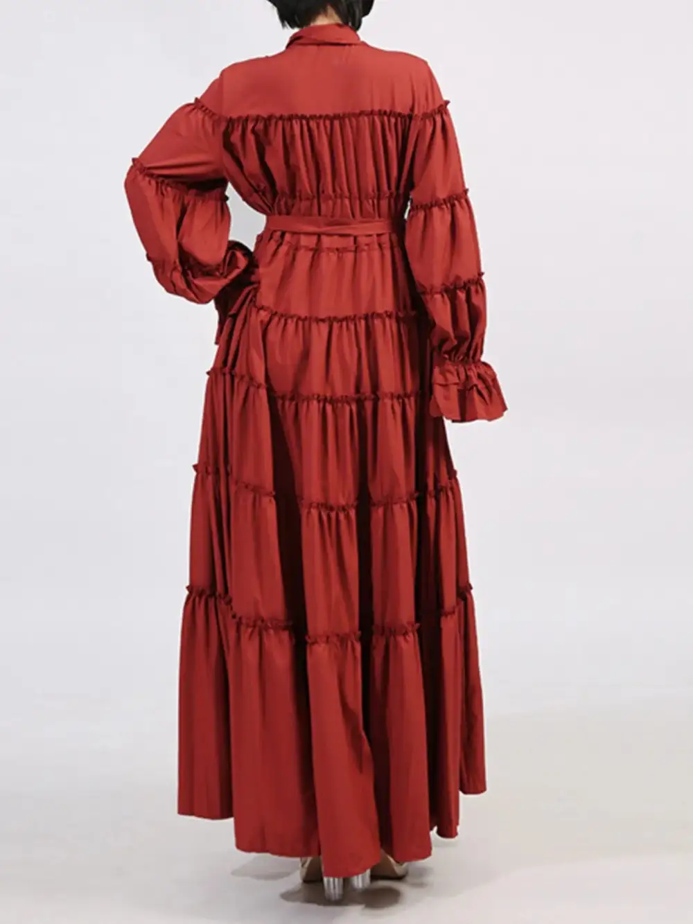 Tie Waist Tiered Maxi Dress