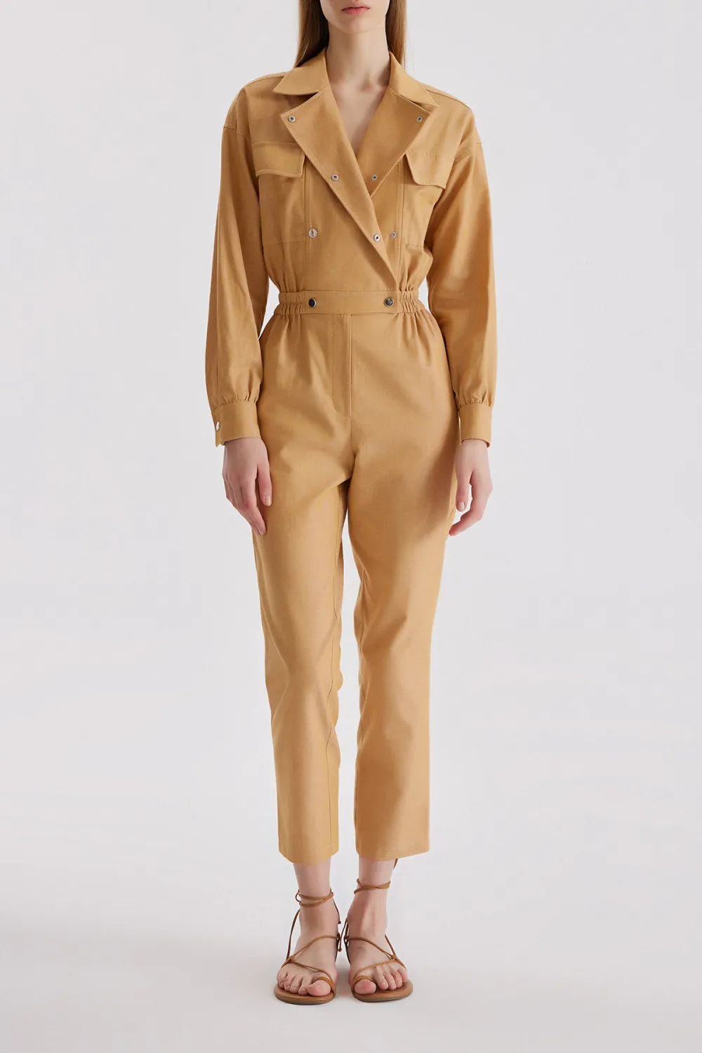 Long Sleeve Cotton Jumpsuit