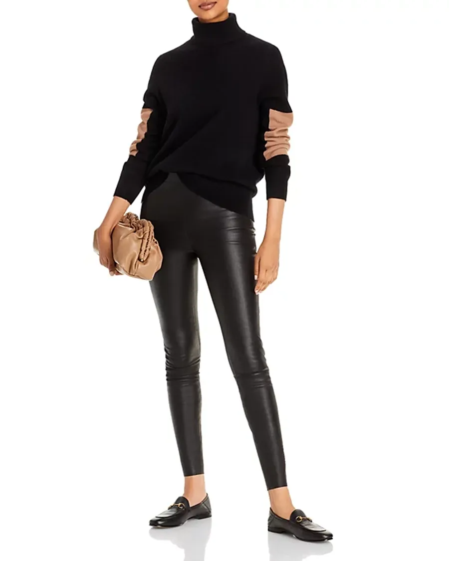 Color Block Elbow Cashmere Sweater