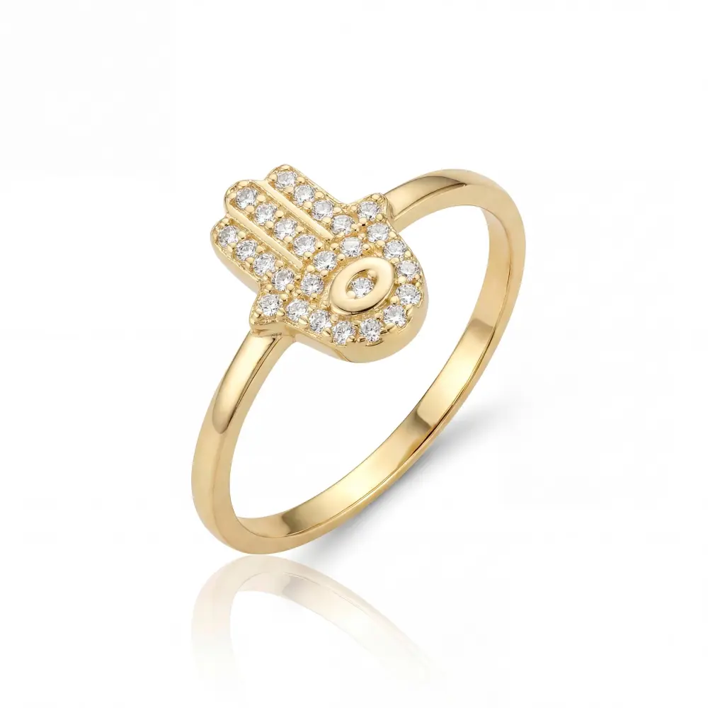 Hamsa Evil Eye Ring