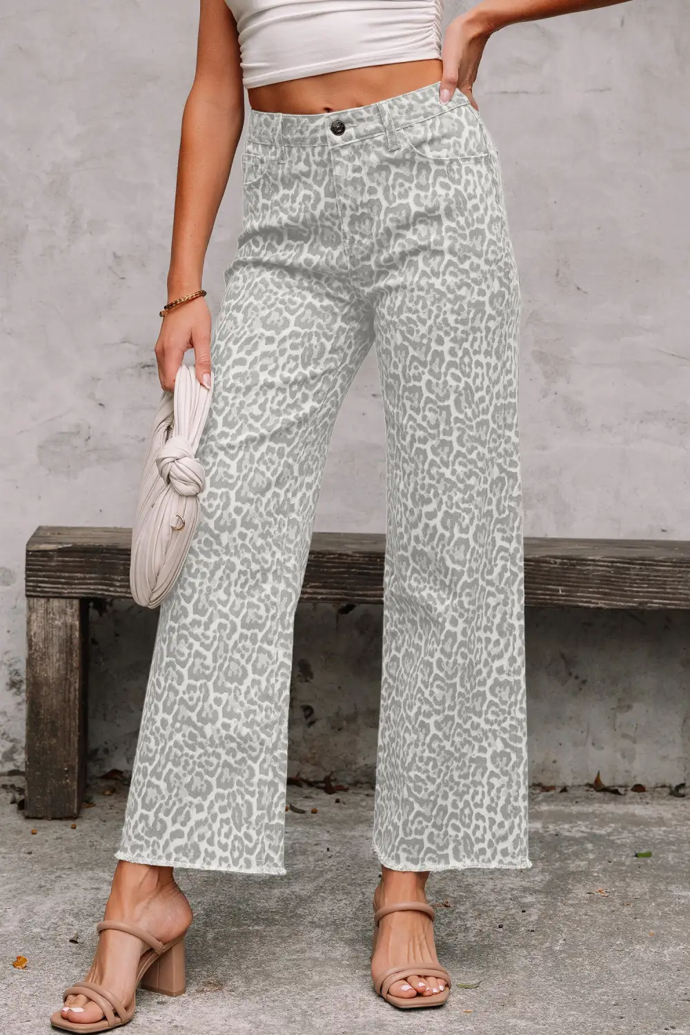 Collared High Rise Denim Jeans