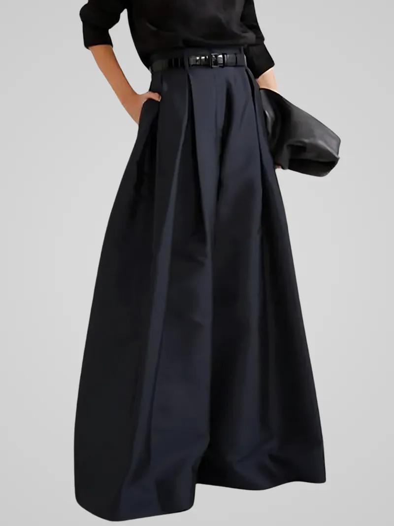 Clean Line High Waist Wide Leg Maxi Skirt