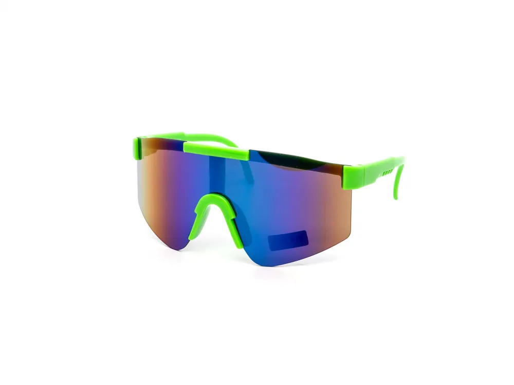 12-Pack Kids Oversized Sport Rimless Shield Burnt Mirror Sunglasses