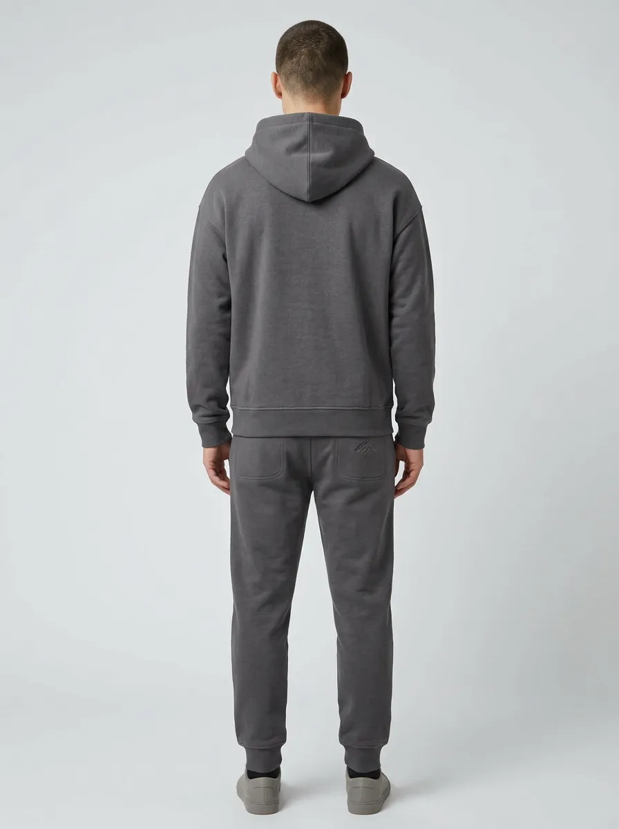 Men's Minimalist Mountain Zip-Up Hoodie & Matching Jogger Set
