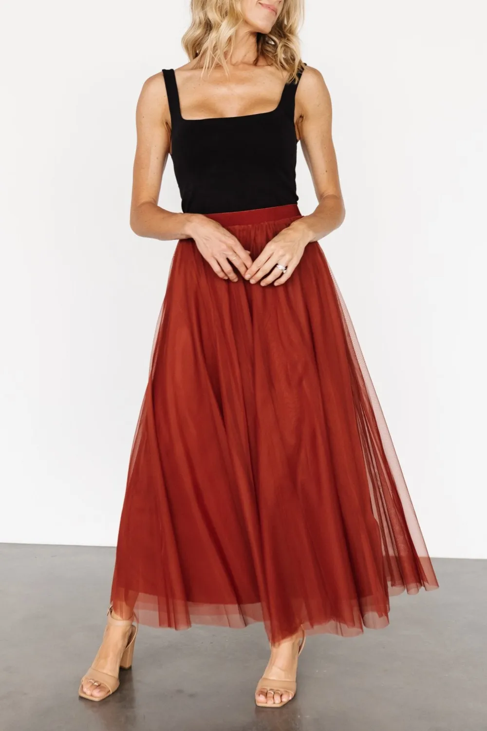 Minimalist High-Waisted Temperament Tulle Skirt
