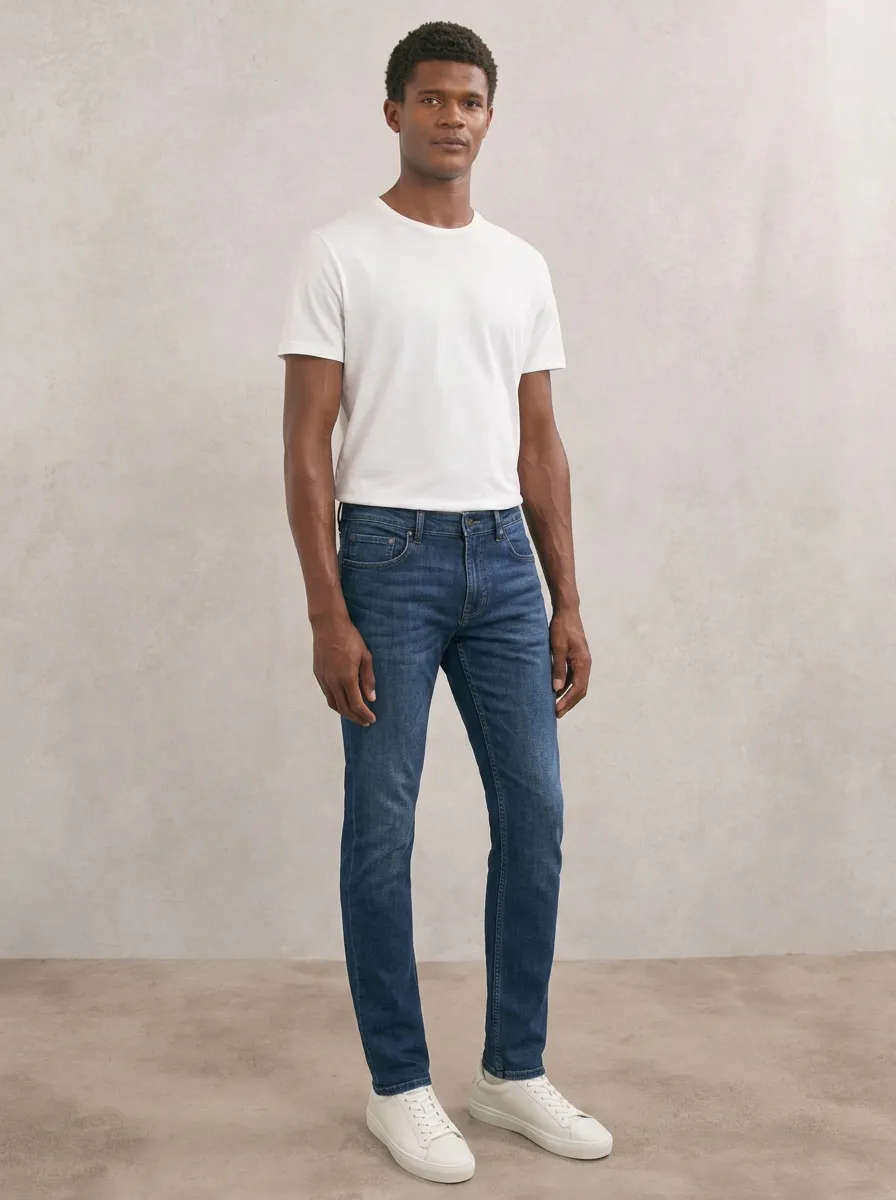 Men's Classic Comfort Slim Fit Stretch Denim Jeans