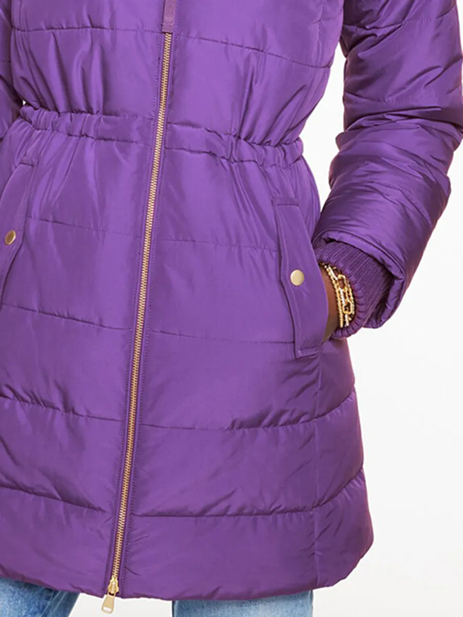 Lady's Warm And Cozy Mid Length Dress And Comfortable Down Jacket