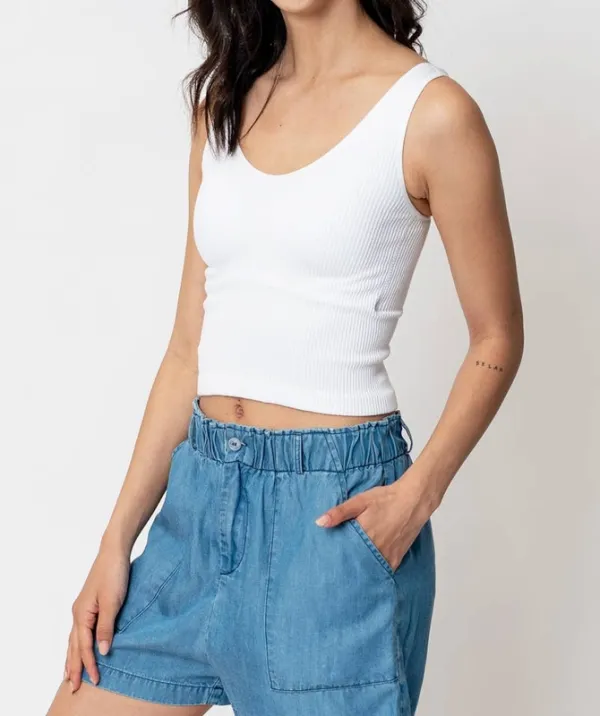 White Padded Bra Tank