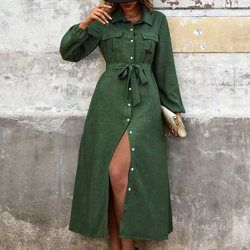 Women's Shirt Pleated Dress
