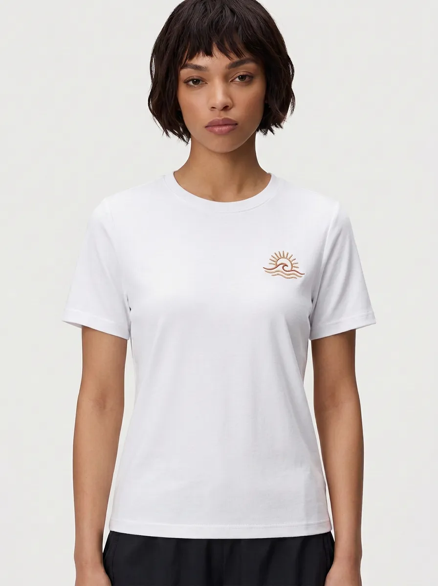 Women's Sun Wave Embroidered Crewneck T-Shirt